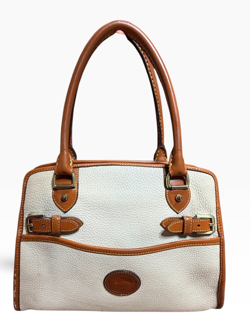 Vintage Dooney & Bourke AWL Bone Leather Buckle Satchel 90s